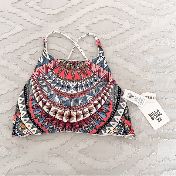 Billabong Dreamer Hi-Neck Reversible Bikini Top S - Picture 2 of 6